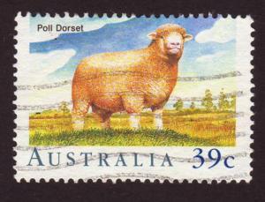 Australia 1989 Sc#1137 SG#1196 39c Poll Dorset, Sheep, Farming, Used