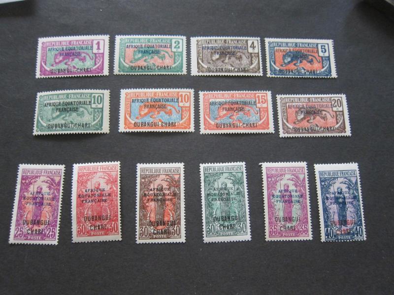 French Ubangi-Shari 1924 Sc 41-73 (select) MH