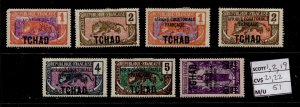 Tchad #1,2,19,21,22,51 Overprint Issues Mint - Unchecked