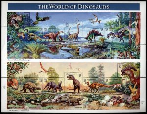 USA #3136 World of Dinosaurs Complete Sheet of 15 Stamps MNH