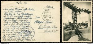 h100 - Germany Reich 1943 Military Feldpost. METZ Postcard to Dillingen
