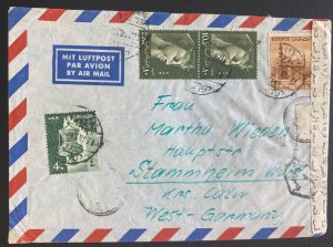 1960 Cairo Egypt Airmail Censored cover To Stammheim Germany