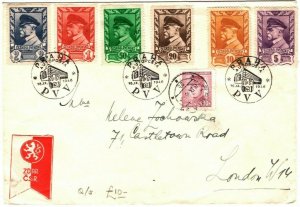 CZECHOSLOVAKIA Cover Prague *Autoposta PVV* GB London 1948{samwells-covers}LS191