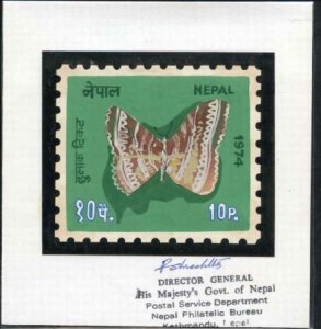 Nepal 1974 289 Original Artist Drawing, Signed by director general of postal ...