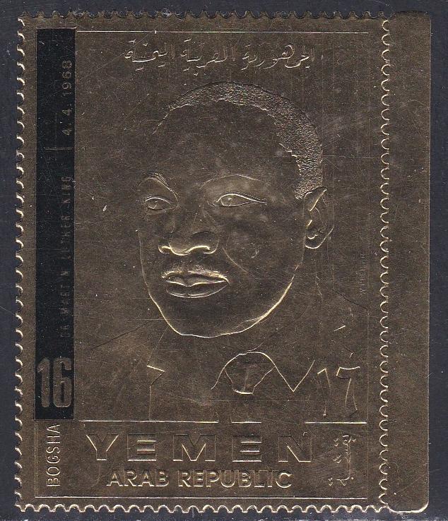 Yemen (North) M 809, Martin Luther King, Gold Foil, Perf, NH