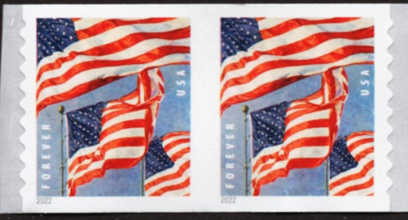 US 5657 MNH VF/XF Forever Flags Coil Pair APU