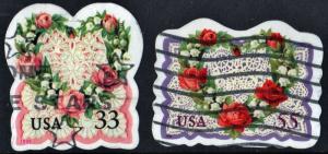 SC#3274-75 33¢ & 55¢ LOVE Booklet & Sheet Singles (1999) Used