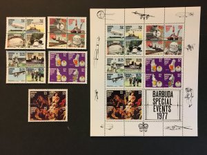 1977 Barbuda SC# 318-22a Famous Anniversaries Blocks and Souvenir Sheet