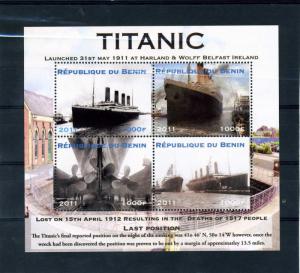 Benin 2011 THE TITANIC Sheet (4) Perforated Mint (NH)