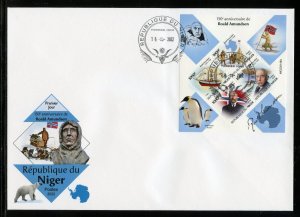 NIGER 2022  150th ANNIVERSARY OF ROALD AMUNDSEN SHEET FIRST DAY COVER