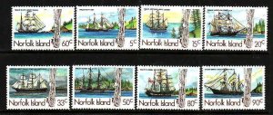 Norfolk Is.-Sc#356-63- id99-unused NH set-Whaling Ships-1985-