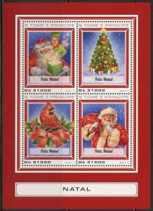 SAO TOME 2017 CHRISTMAS SANTA CLAUS  SHEET MINT  NH