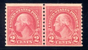 US SCOTT #599-599A COMBO LINE PAIR MINT-VF-XF-OG-NH W/ PF CERTIFICATE