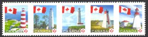 Canada Sc# 2253i MNH strip/5 (DIE CUT) 2007 Lighthouses