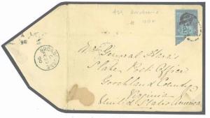 N214 Great Britain Cover 1890 GB Broxbourne 429 Numeral 3VOS Transatlantic USA