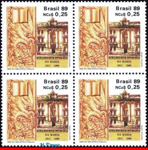 2162 BRAZIL 1989 PUBLIC LIBRARY OF BAHIA, ART, ARCHITECTURE, MI# 2288 BLOCK MNH