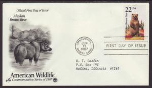 US Brown Bear 1987 PCS Typed FDC BIN