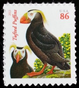 2013 86c Tufted Puffin, Seabird Scott 4737 Mint F/VF NH