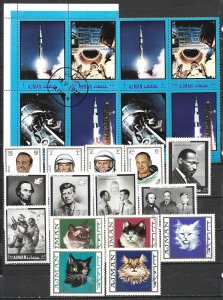 COLLECTION LOT 21650 AJMAN 23 AC STAMPS 1968+ 4 COMPLETE SETS CV+$21