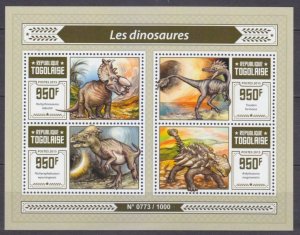 2015 Togo 7105-7108KL Dinosaurs 15,00 €