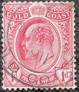 Gold Coast 66. 1908. Used, unknown previous hinging. Light, clear cancellation.