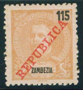 Zambezia Scott 63 MH* 1911 King Carlos overprint