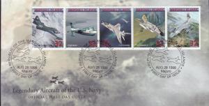 Marshall Islands 1998 Legendary Aircraft  US Navy (25) 5 First Day Covers VF+