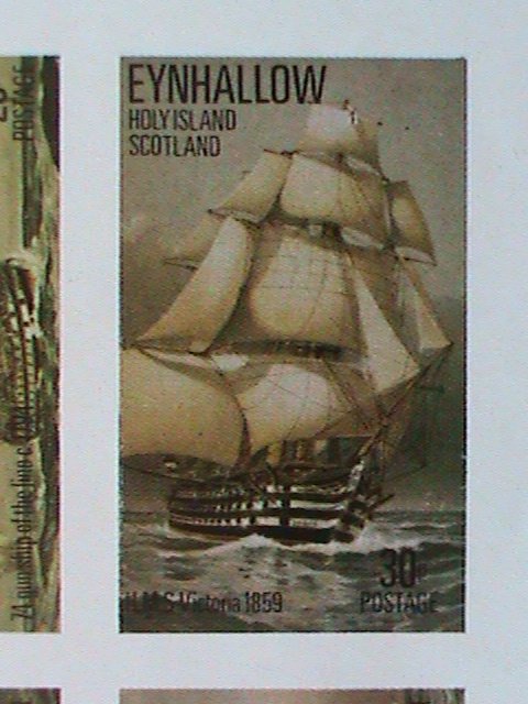 ​EYNHALLOW SCOTLAND STAMP:BATTLE SHIPS- MNH - MINI SHEET NO GUM AS ISSUED