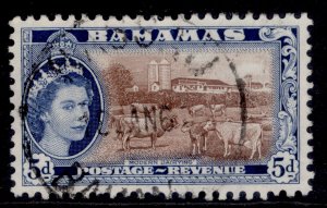 BAHAMAS QEII SG207, 5d red-brown & deep bright blue, FINE USED.