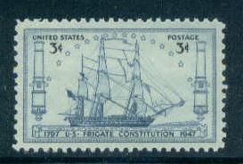 951 3c Frigate Constitution Fine MNH Plt/4 LL 23711 E1413