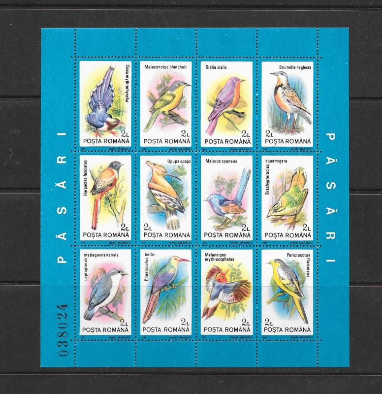 BIRDS - ROMANIA #3691-2 SHEETLETS  MNH