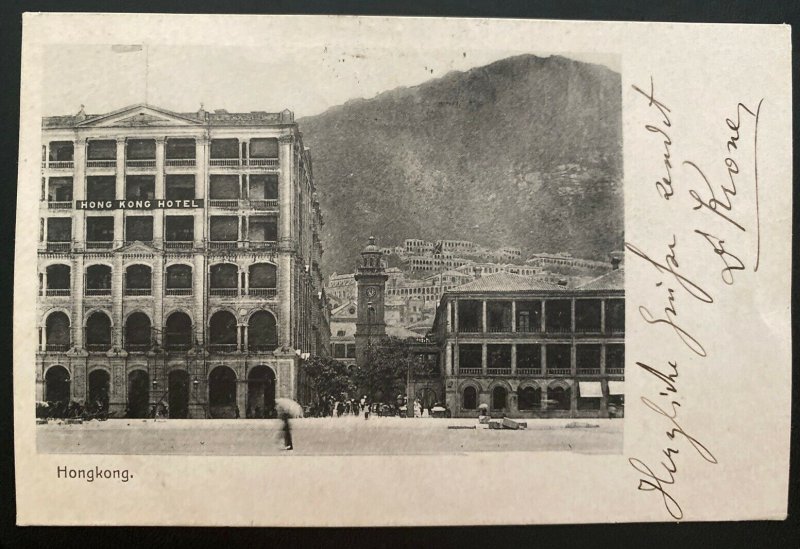 1902 Victoria Hong Kong RPPP Postcard Cover To Graz Austria Hotel View 