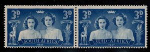 South Aftrica #105 ~ Horz Pair ~ Margaret & Elizabeth ~ Mint, NH  (1947)