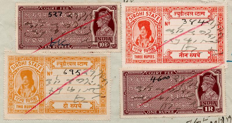 (I.B) India (Princely States) Revenue : Sirohi Fees 16R (complete document)