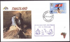 Swaziland 1988 Visit of Pope Jon Paul II Manzihi Special Cancel