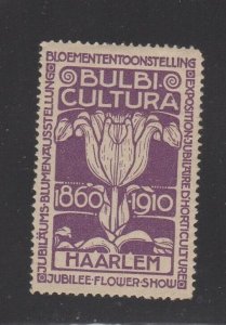Dutch Advertising Stamp- 1910 50-Year Jubilee Flower Show, Haarlem - MNH OG