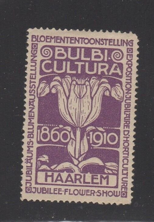 Dutch Advertising Stamp- 1910 50-Year Jubilee Flower Show, Haarlem - MNH OG