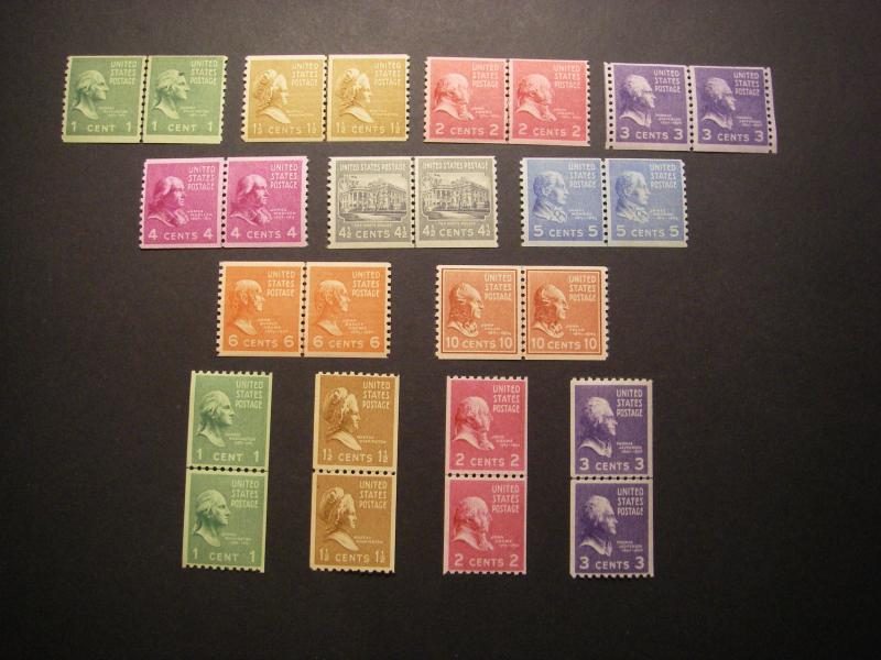 PREXIE LINE PAIRs COMPLETE, Scott 839 - 851, BEAUTIFUL MNH GROUP, CV $139+