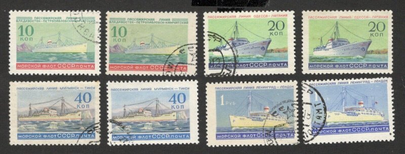 RUSSIA - 2 USED SETS - ships of the North Sea - Mi.No. 2232/35 - 1959.