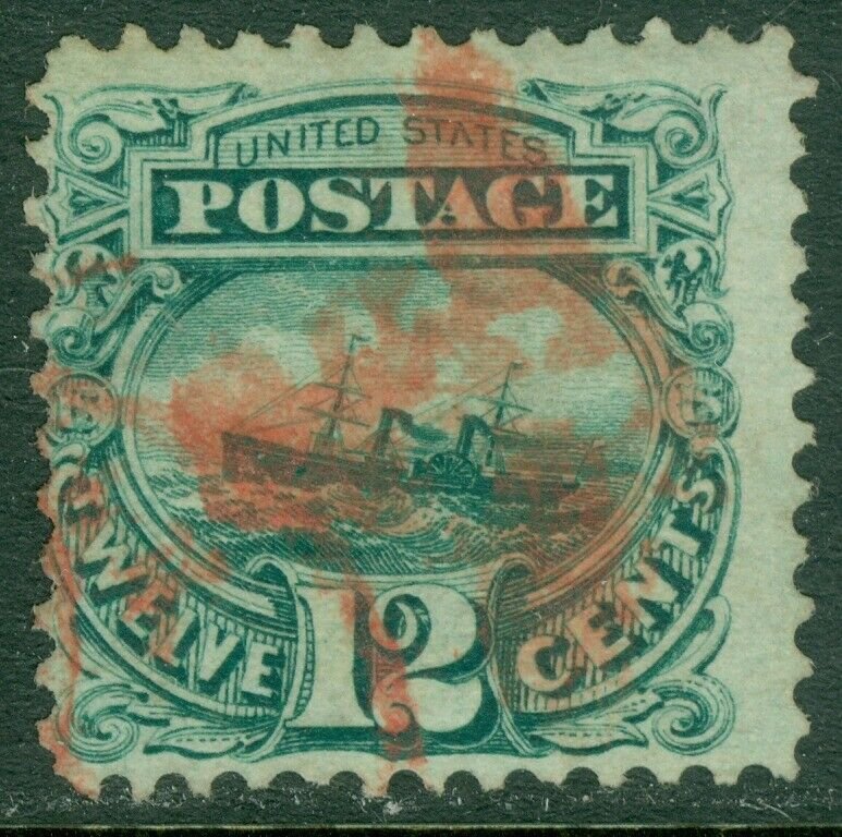 EDW1949SELL : USA 1869 Scott #117 Used. Red cancel. Catalog $270.00.