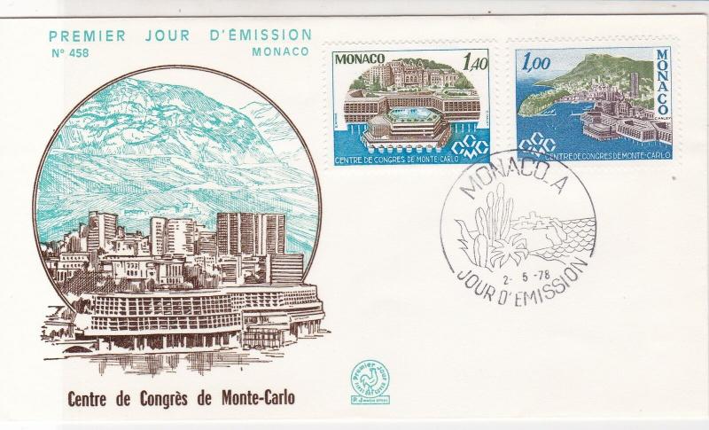 Monaco 1978 Congress Center at Monte-Carlo Picture FDC Stamps Cover Ref 26458