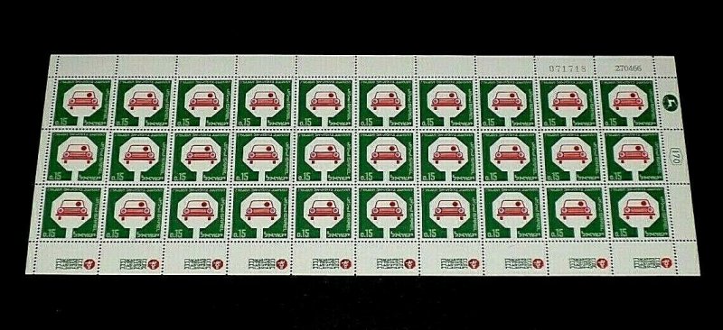 1966, ISRAEL #317, ROAD SAFETY, SHEET/30, 0.15, MNH, NICE LQQK