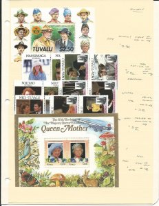 Tuvalu Collection of Mint NH Sets & Sheets on 4 Stock Pages, 1984-1987