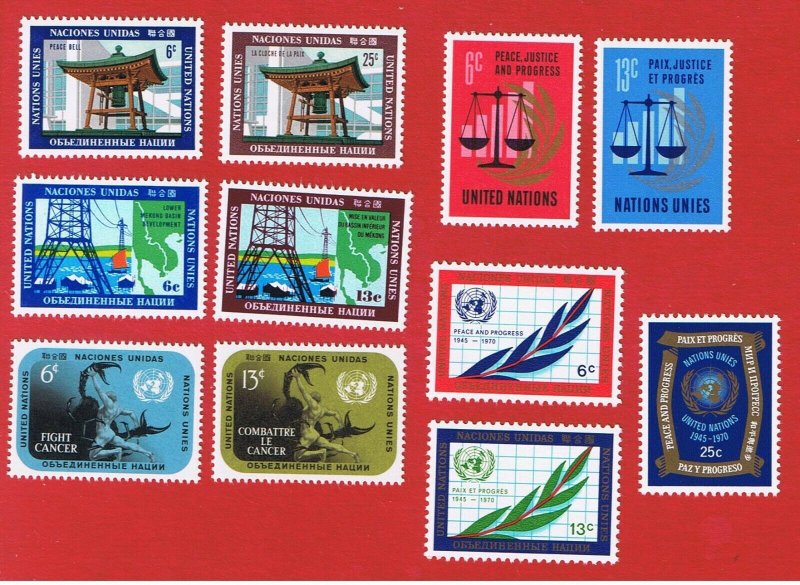  UN NY MNH OG  #203-211 1970 complete w/ NO SS  Free S/H