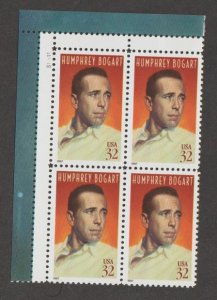 U.S. Scott #3152 Humphrey Bogart - Legends of Hollywood - Mint NH Plate Block