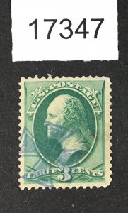 MOMEN: US STAMPS # 184 VF/XF BLUE MALTESE CROSS USED   LOT #17347