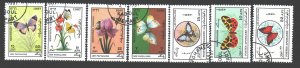 Afghanistan. 1987. 1546-52. Butterflies. USED.