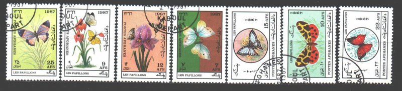 Afghanistan. 1987. 1546-52. Butterflies. USED. 