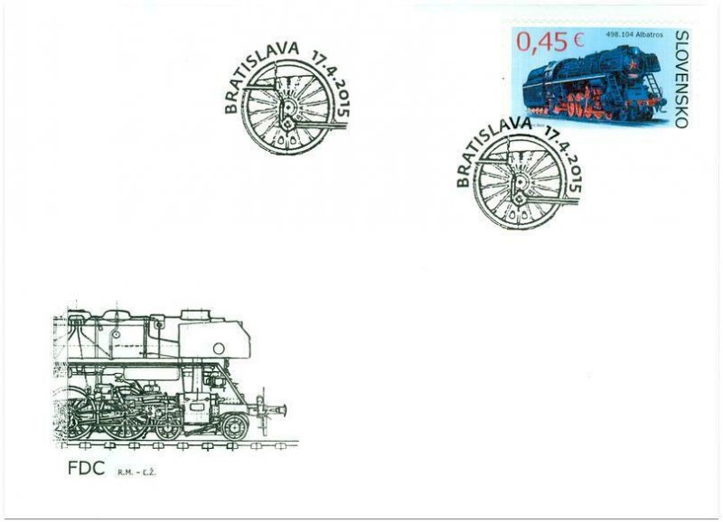 SLOVAKIA / 2015, (FDC) Technical Monuments: Albatros (Train, Locomotive), MNH 