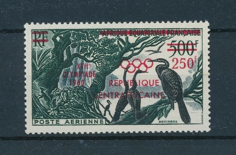[102987] Central African Republic 1960 Birds Red OVP Olympic Games MLH